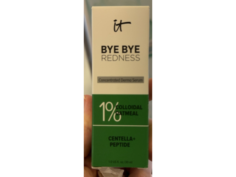 IT Cosmetics Bye Bye Redness Concentrated Derma Serum, 1 % Colloidal Oatmeal, Centella & peptide, 1.0 fl oz/30 mL