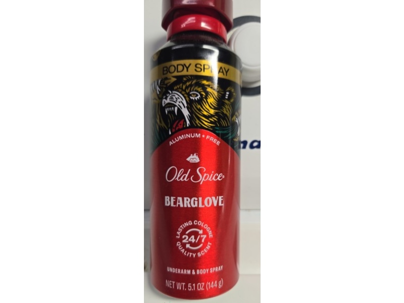Old Spice Unerarm & Body Spray, Bearglove, 5.1 oz/144 g, Pack Of 3