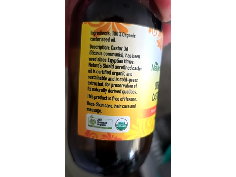 Natores Shield Organic Castor Oil, Premium Cold Pressed, 100 mL