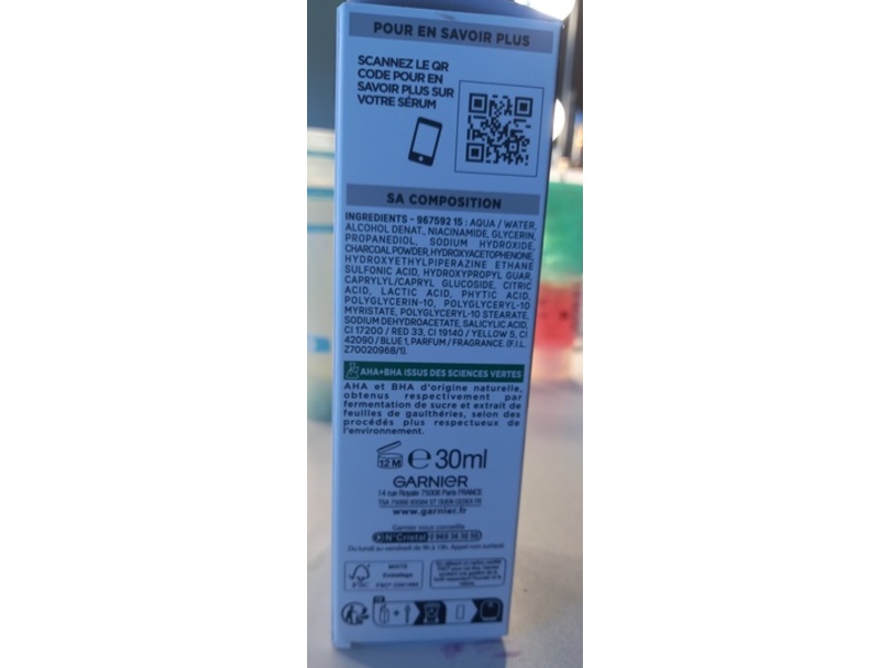 Garnier Pure Active Serum, 4% Niacinamide + AHA + BHA, 30 mL