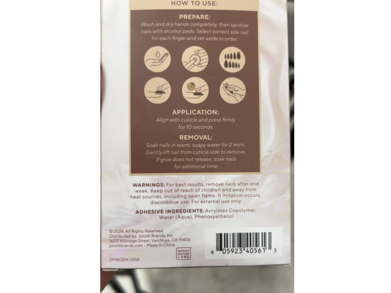 Pearlessence Glazed Glam Nails, 24 Frosted Vanilla & 24 Glossy Mocha, Count 20