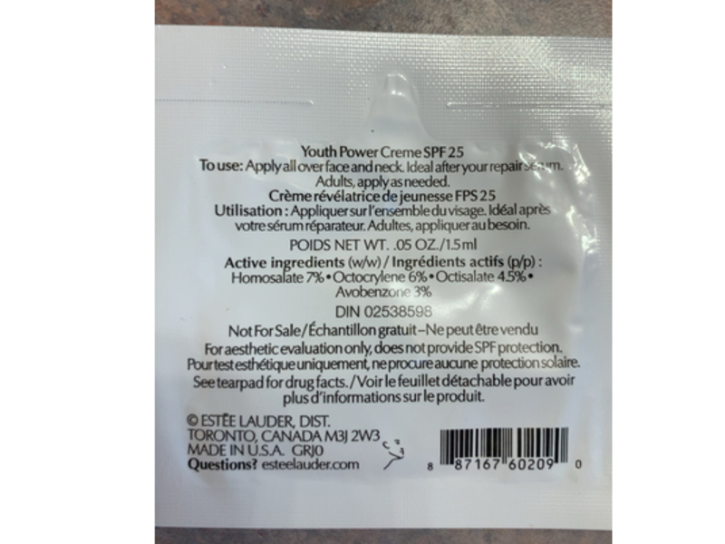 Estee Lauder Revitalizing Supreme+ Youth Power Creme, SPF 25, 0.05 mL/1.5 mL