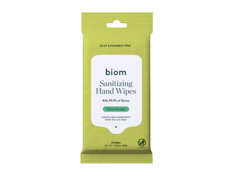 Biom Hand Sanitizing Hand Wipes, Santal Escape, 20 Count, Pack Of 10