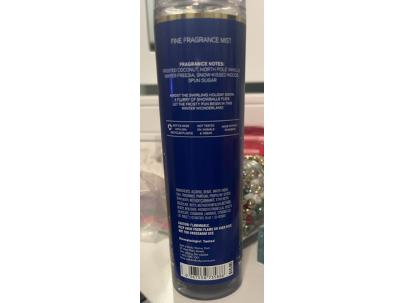 Bath & Body Works Fine Fragrance Mist, Frosted Coconut Snowball, 8 oz/236 mL