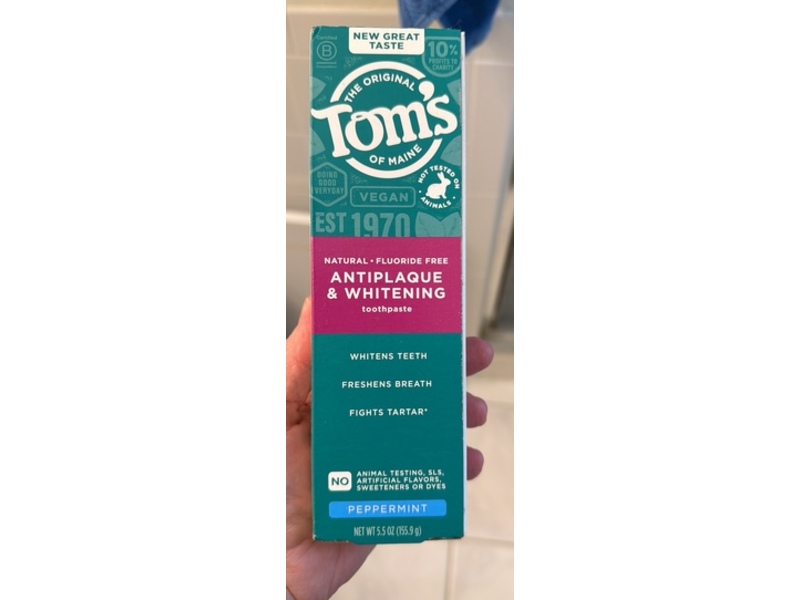 Tom's Of Maine Antiplaque & Whitening Toothpaste, Peppermint, 5.5 oz/ 155.9 g