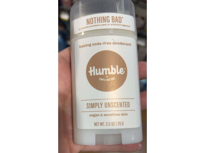 Humble Nothing Bad Deodorant, Simply Unscented, 2.5 oz/70 g, Pack Of 3