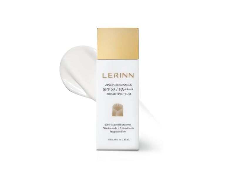 Lerinn Zincpure Sunmilk Mineral Sunscreen, SPF 50 PA++++, 1.35 fl oz/40 mL