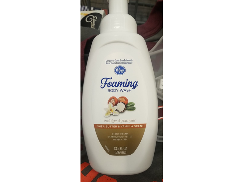 Kroger Foaming Body Wash, Shea Butter & Vanilla Scent, 13.5 fl oz/399 mL