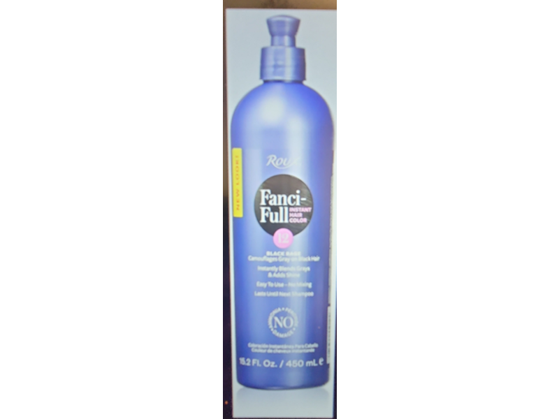 Roux Fanci Full Instant Hair Color, 12 Black Rage, 15.2 fl oz/450 mL