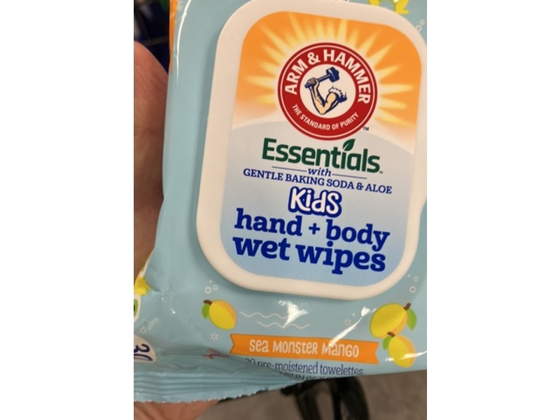 Arm & Hammer Kids Hand + Body Wet Wipes, Sea Monster Mango, 30 Count