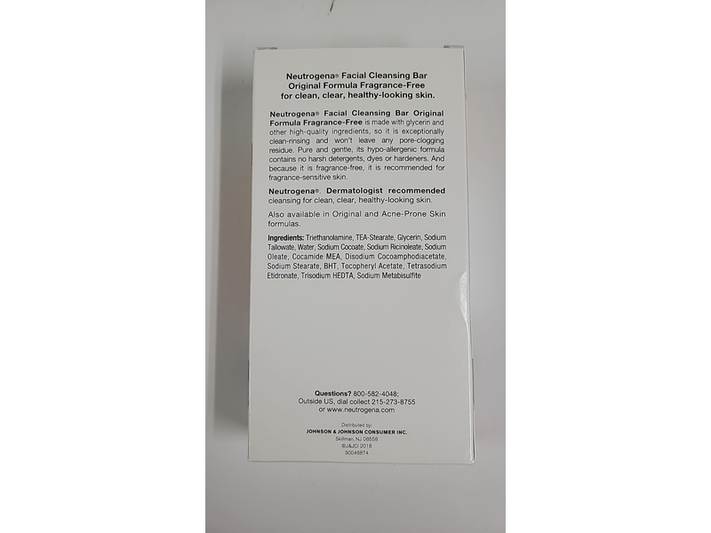 Neutrogena The Transparent Facial Bar, Fragrance Free, 3.5 oz/100 g, Pack Of 6