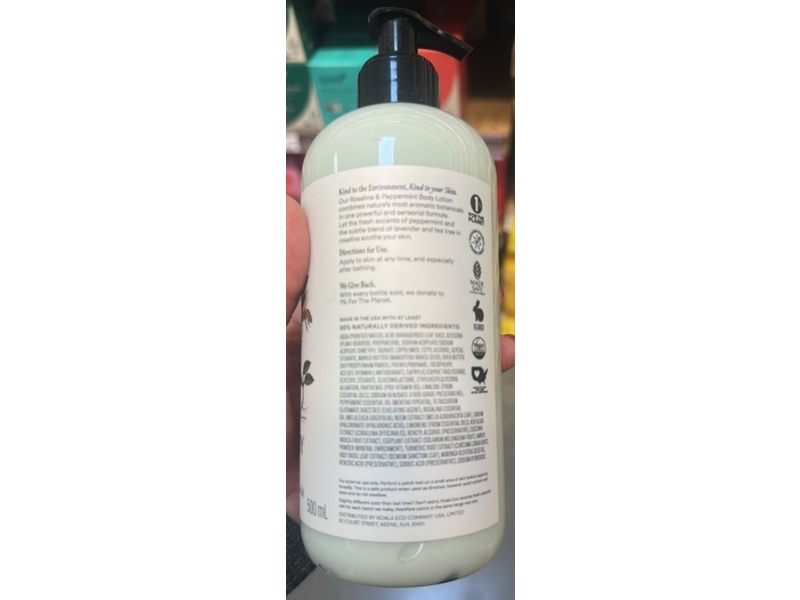Koala Eco Hand & Body Lotion, Rosalina & Peppermint Essential Oil, 16.9 fl oz/500 mL