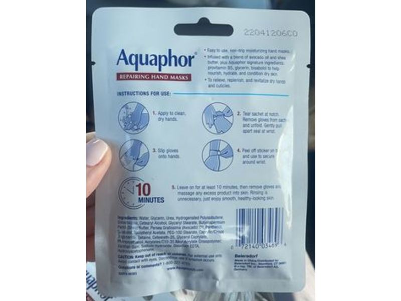 Aquaphor Advanced Therapy Repairing Hand Mask, 1 Count