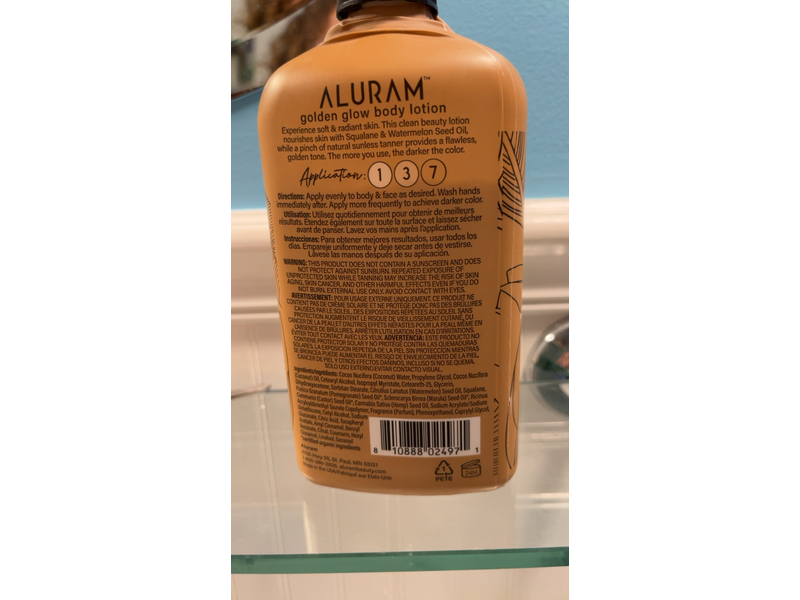 Aluram Clean Beauty Golden Glow Body Lotion, 18 fl oz/530 mL