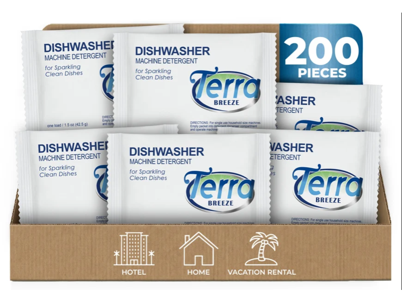Terra Breeze Dishwasher Machine Detergent, 1.5 oz/42.5 g, 200 Count