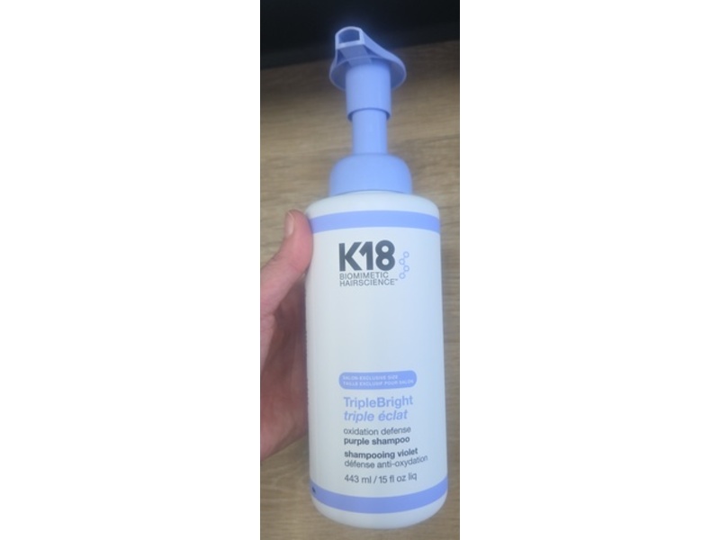 K18 TripleBright Oxidation Defense Purple Shampoo, 15 fl oz/443 mL