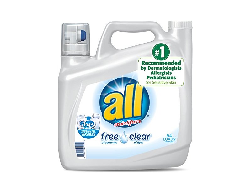 All Stainlifters Liquid Laundry Detergent, Free & Clear, 94 Loads, 141 fl oz / 4.16 L