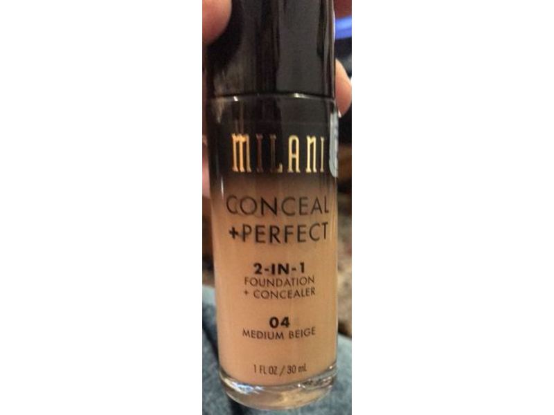 Milani Conceal + Perfect 2-In-1 Foundation + Concealer, 04 Medium Beige, 1 fl oz/30 mL