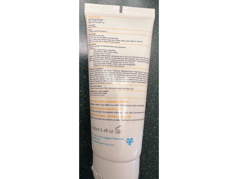 The Organic Pharmacy Cellular Protection Sunscreen, SPF 50, 3.4 fl oz/100 mL
