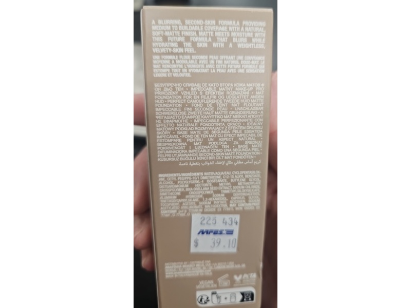 Anastasia Beverly Hills Impeccable Blurring Second Skin Matte Foundation, 0cr, 35 mL