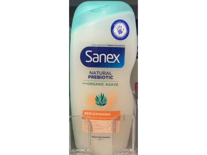 Sanex Natural Prebiotic Replenishing Shower Cream, Organic Agave, 225 mL, Pack Of 6
