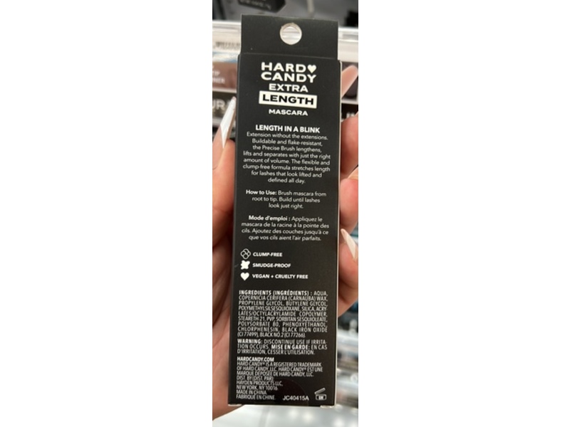 Hard Candy Extra Length Mascara, Jet Black, 0.17 oz/5 g
