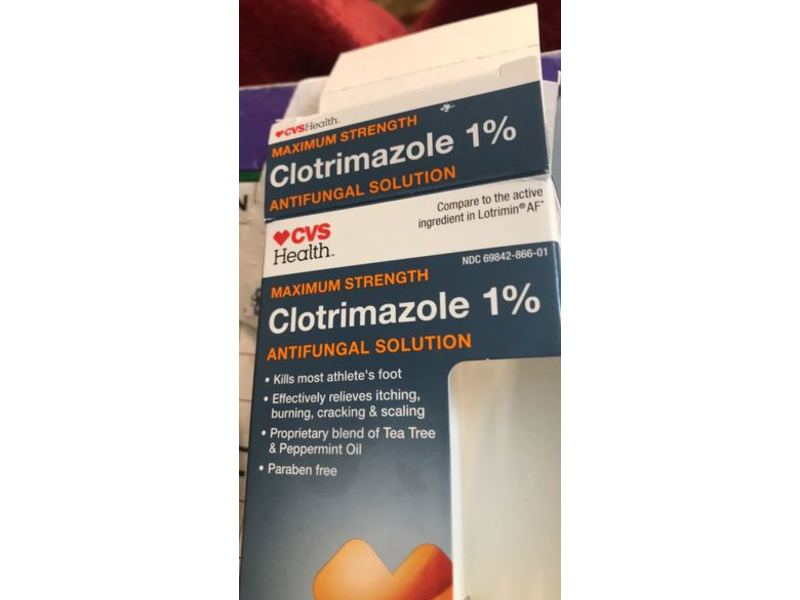 CVS Health Maximum Strength Antifungal Solution, Clotrimazole 1%, 0.5 fl oz/15 mL