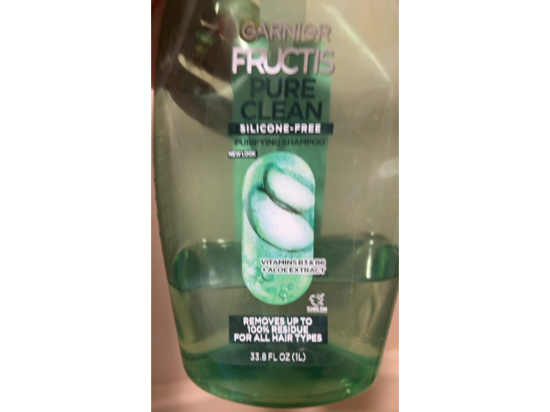 Garnier Fructis Pure Clean Purifying Shampoo, Vitamin B3&B6 + Aloee Extract, 33.8 fl oz/1 L