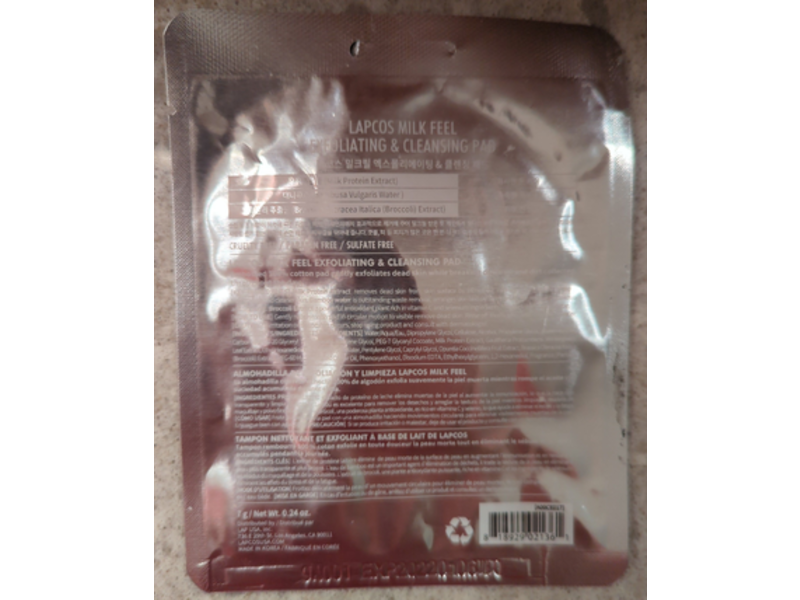 Lapcos Milk Feel Exfoliating & Cleansing Pad