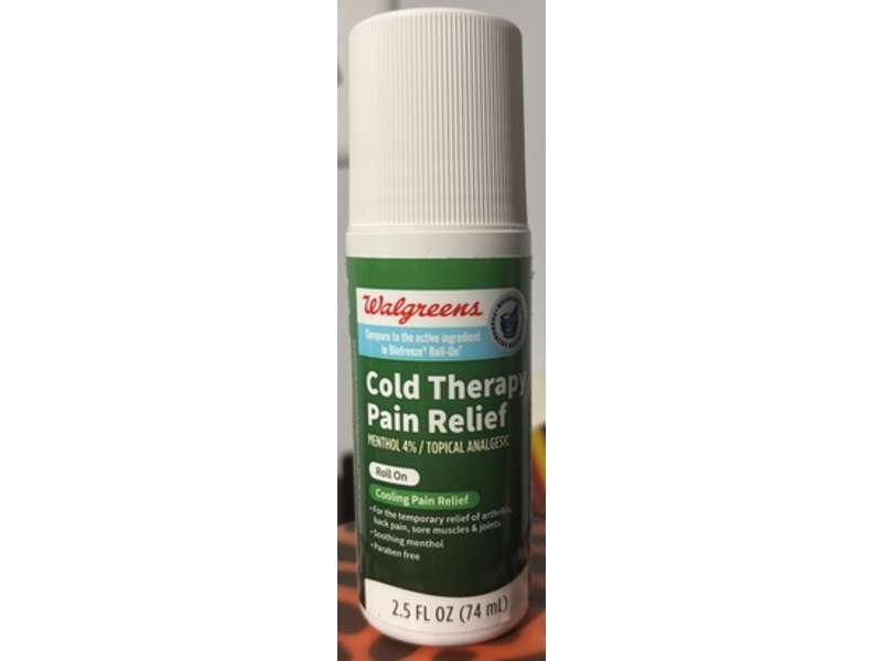 Walgreens Cold Therapy Pain Relief Roll On, Menthol 4%, 2.5 fl oz/74 mL