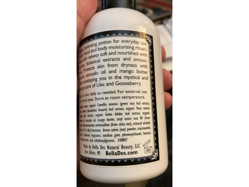 Bella Des Natural Beauty Body Lotion, Lilac & Gooseberry, 8 oz