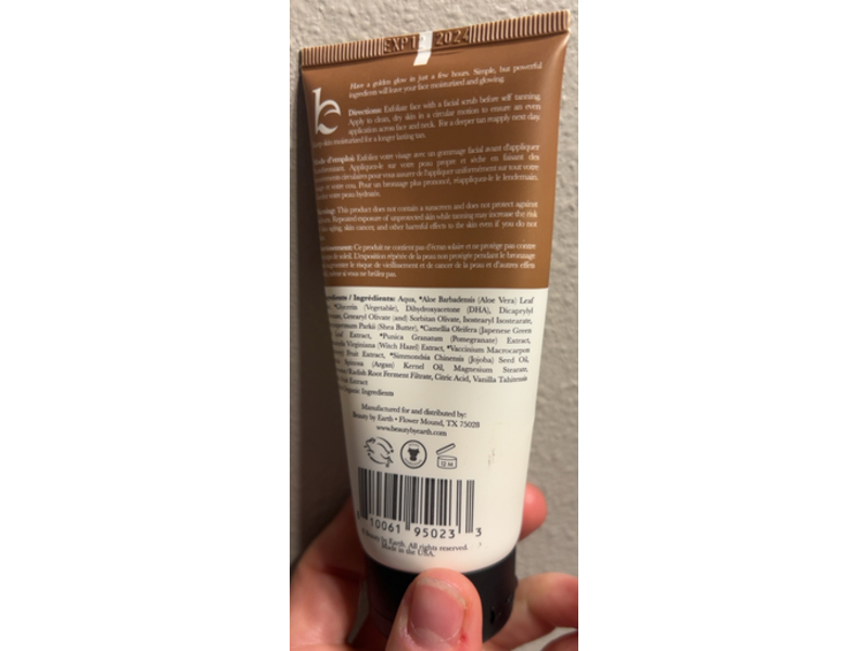 Beauty By Earth Face Self Tanner, Medium To Dark, 3 fl oz/85 mL