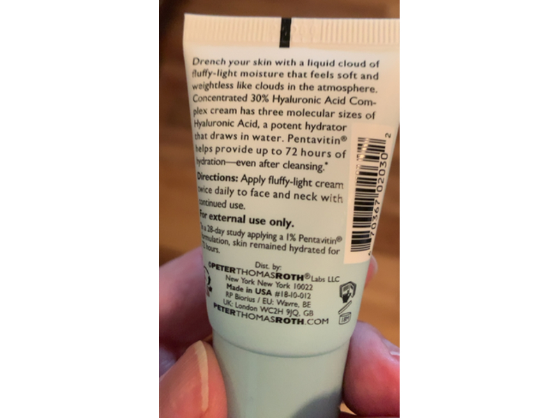 Peter Thomas Roth Water Drench Cloud Cream Hydrating Moisturizer, Hyaluronic, 0.5 fl oz/15 mL
