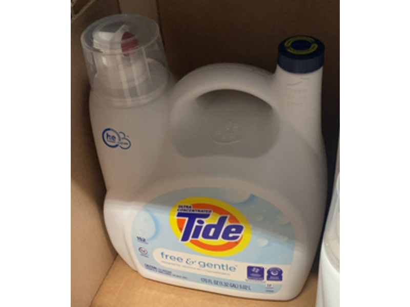 Tide Ultra Concentrated Liquid Laundry Detergent, Free & Gentle, 152 Loads, 170 fl oz/5.02 L