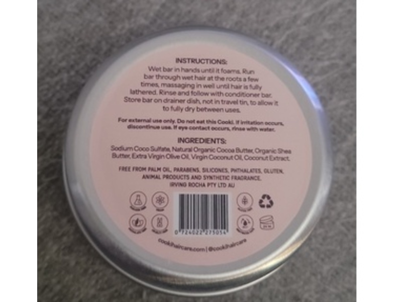 Cooki Shampoo Bar, Coconut, 65 g