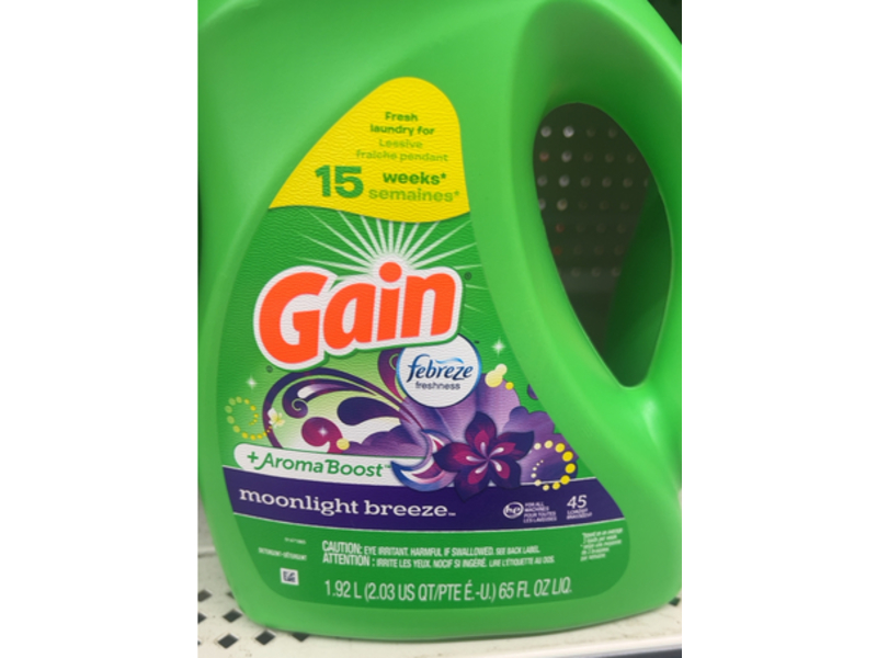 Gain Liquid Laundry Detergent, Moonlight Breeze, 45 Loads, 65 fl oz/1.92 L