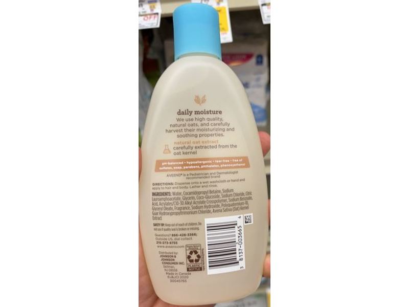 Aveeno Baby Daily Moisture Wash & Shampoo, Natural Oat Extract, 8 fl oz/236 mL