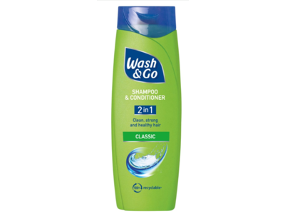 Wash & Go 2 In 1 Shampoo & Conditioner, Classic, 200 mL, Pack Of 9