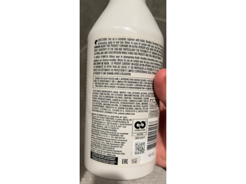 Redken Acidic Bonding Concentrate Conditioner, 16.9 fl oz/500 mL