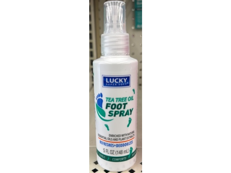 Lucky Super Soft Foot Spray, Tea Tree OIl, 5 fl oz/148 mL, Pack Of 2