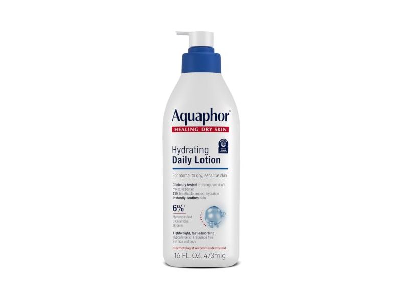 Aquaphor Hydrating Daily Lotion, Hyaluronic Acid, 16 fl oz/473 mL