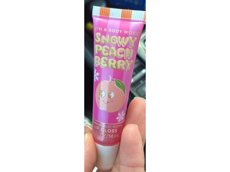 Bath & Body Works Lip Gloss, Snowy Peach Berry, 0.47 fl oz/14 mL