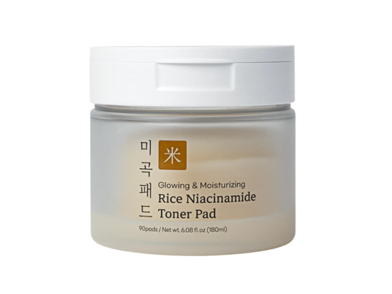 Glamfox Glowing & Moisturizing Toner Pad, Rice Niacinamide, 6.08 fl oz/180 mL, 90 Count