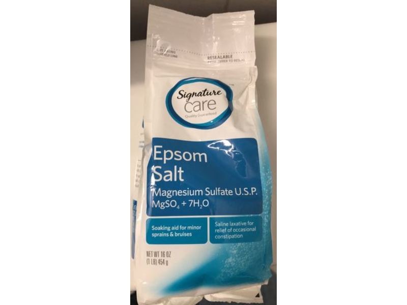 Signature Care Epsom Salt Magnesium Sulfate U.S.P, 16 oz/454 g