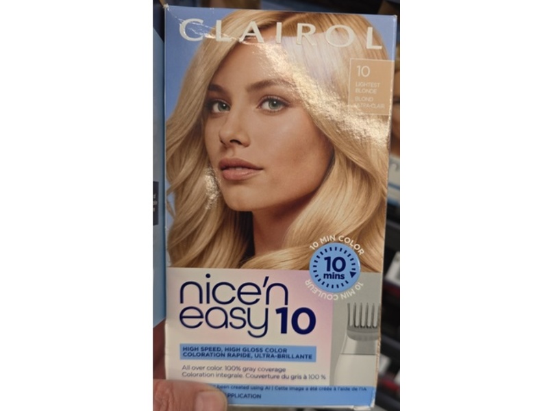 Clairol Nice'n Easy 10 Permanent Color Set, 10 Lightest Blonde