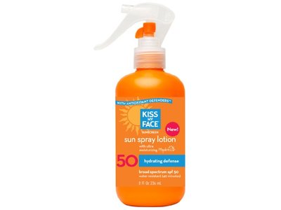 kiss my face sun spray natural sunscreen lotion with hydresia spf 50 sunblock