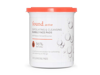 Found Active Exfoliating & Cleansing Bubble Face Pads, 30 Count