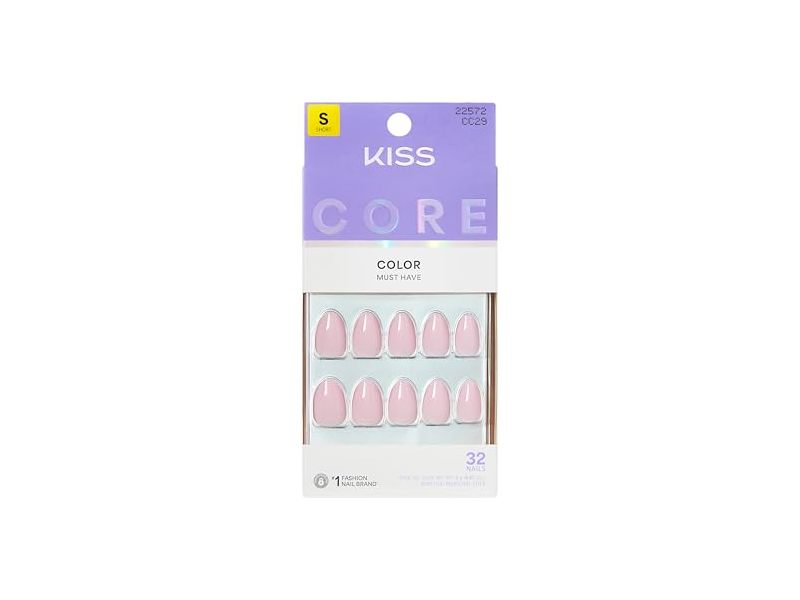 Kiss Core Color Glue On Nails, Euphonious, 32 Count