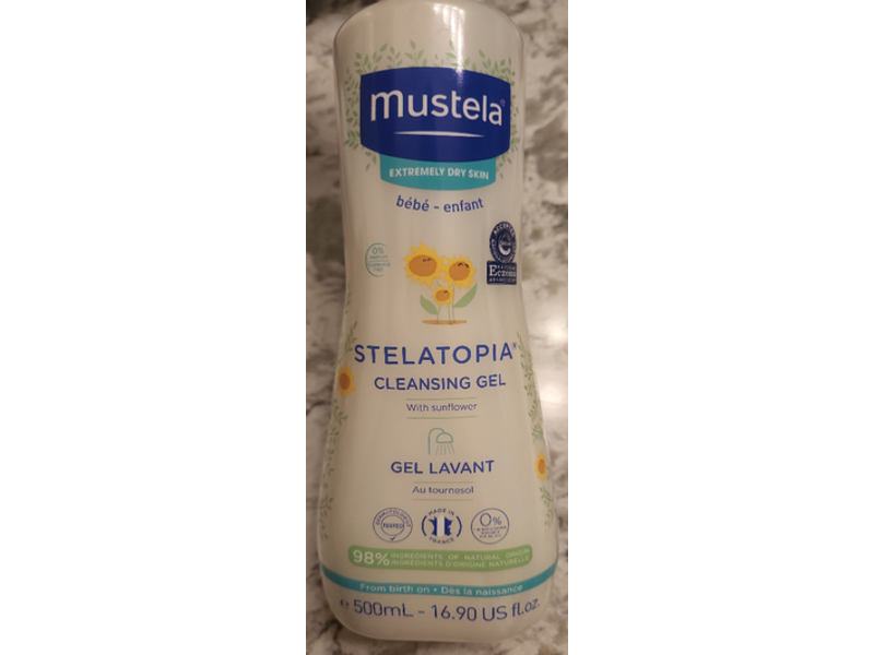 Mustela Stelatopia Cleansing Gel, Sunflower Oil, 16.9 fl oz/500 mL
