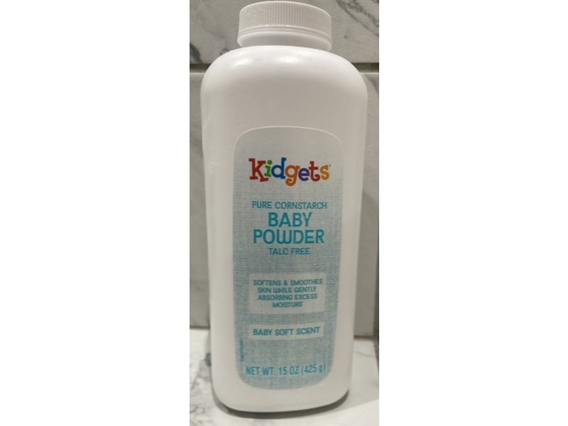 Kidgets Pure Cornstarch Baby Powder, 15 oz/425 g